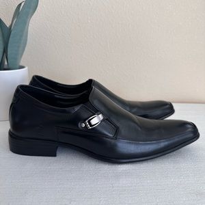 Apex Black Leather Side Buckle Dress Shoes Mens EU44 US11